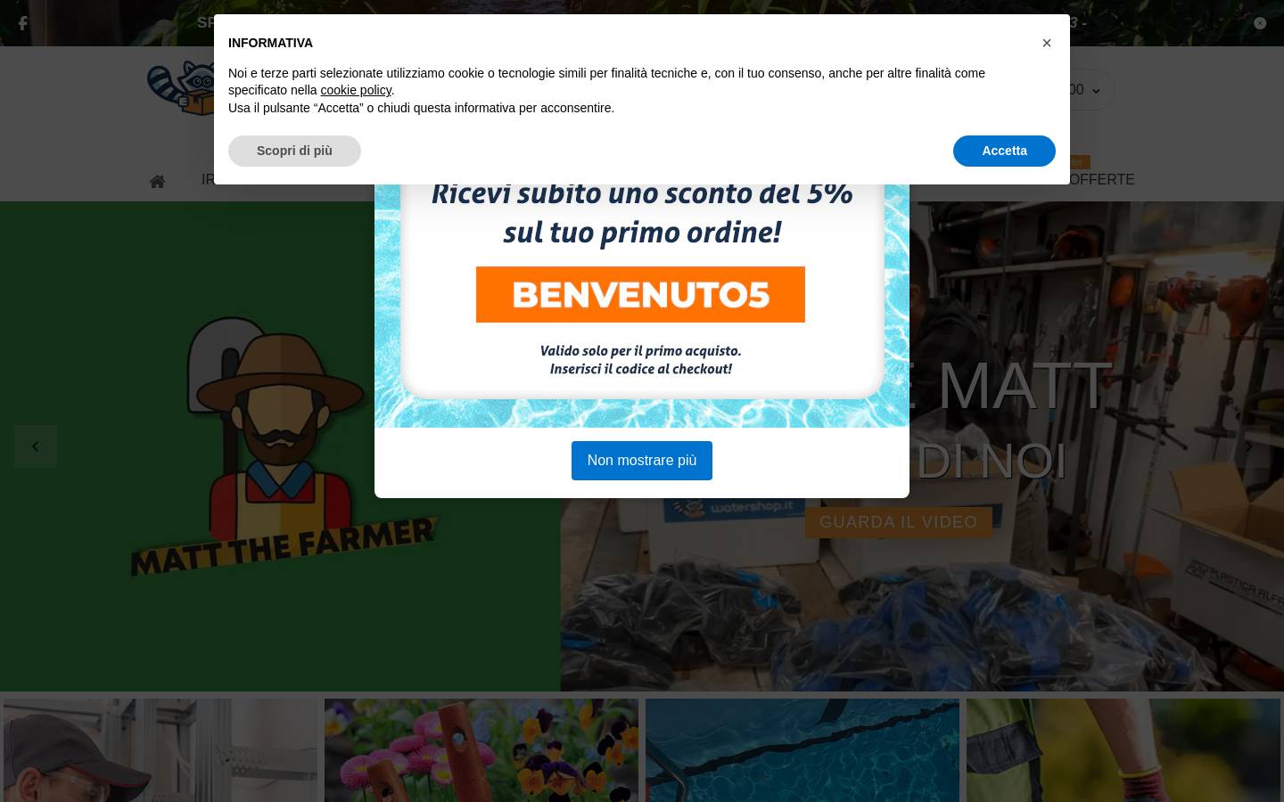 Watershop homepage screenshot