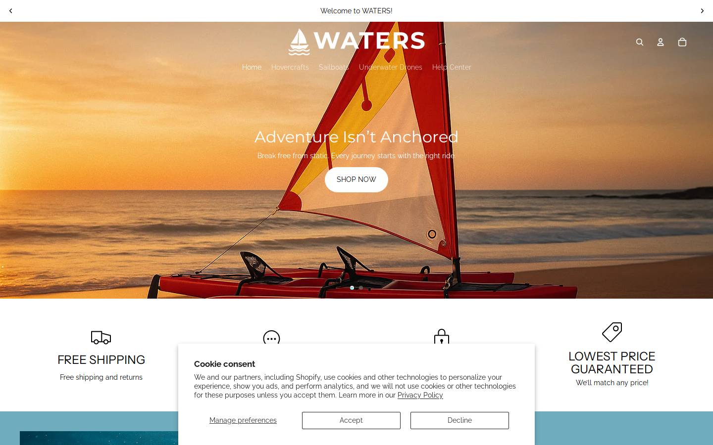 watersoverloadxl.com homepage screenshot