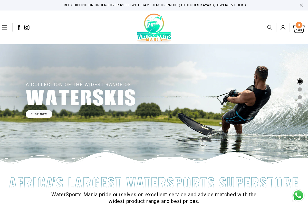 WaterSports Mania homepage screenshot