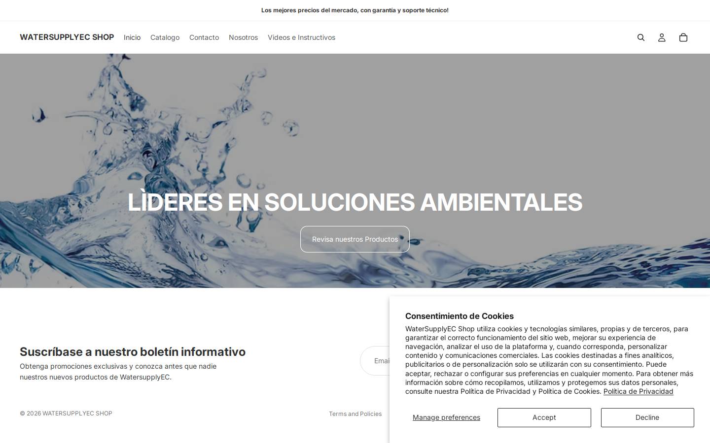watersupplyec.shop homepage screenshot