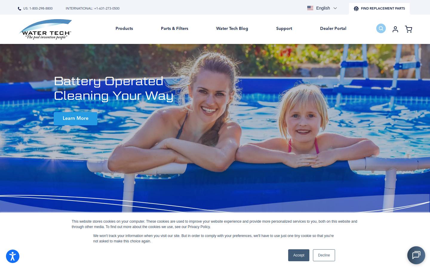 Water Tech homepage screenshot