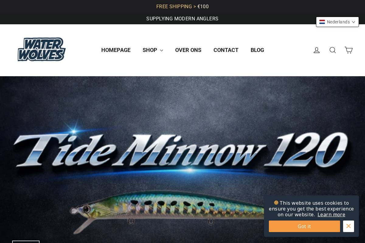 waterwolvesfishing.nl homepage screenshot