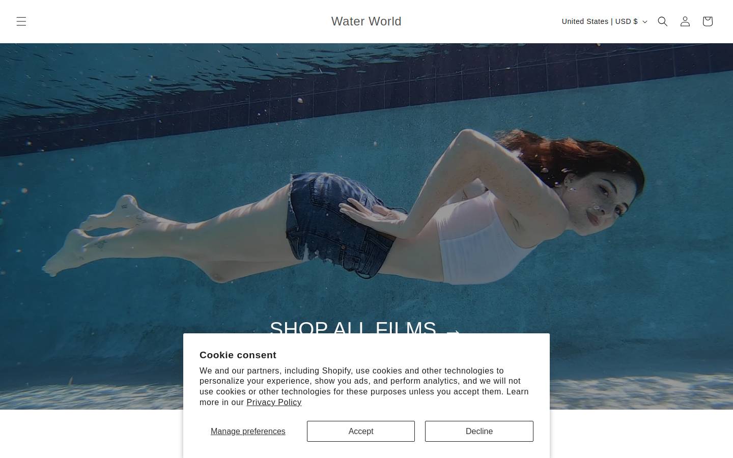 waterworldofficial.com homepage screenshot