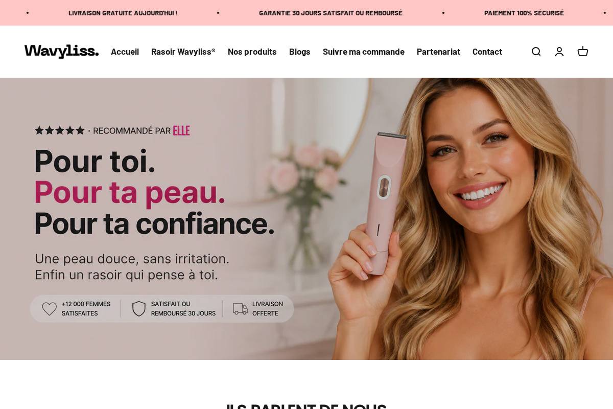 wavyliss.com homepage screenshot