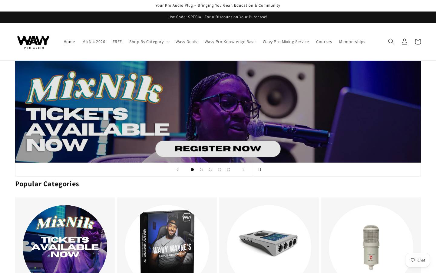 Wavyproaudio homepage screenshot