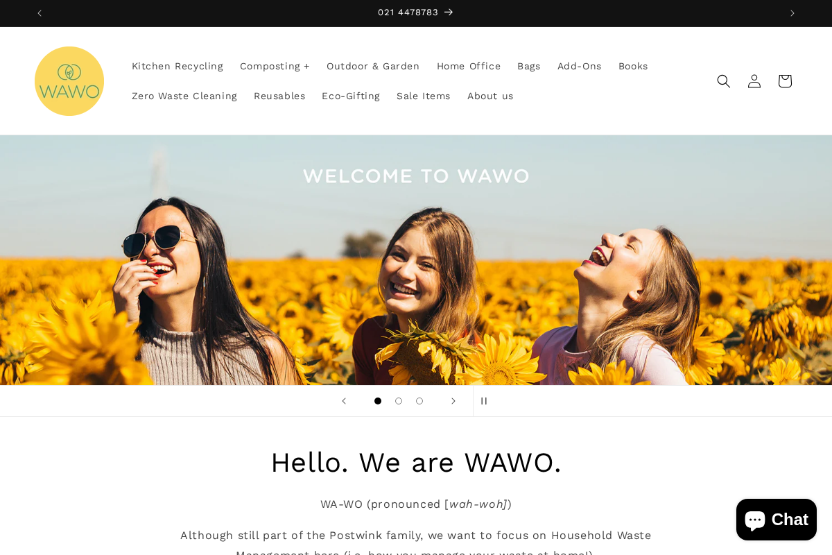 WAWO homepage screenshot