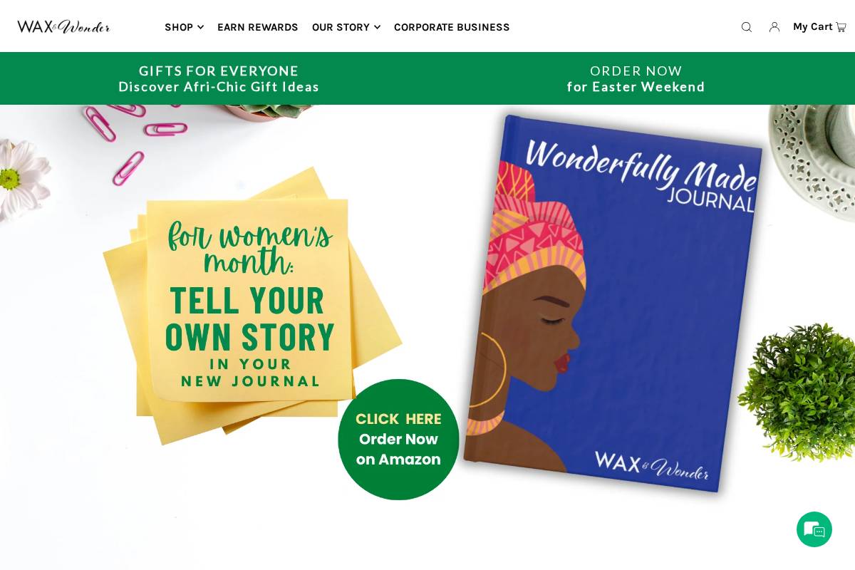 waxandwonder.com homepage screenshot