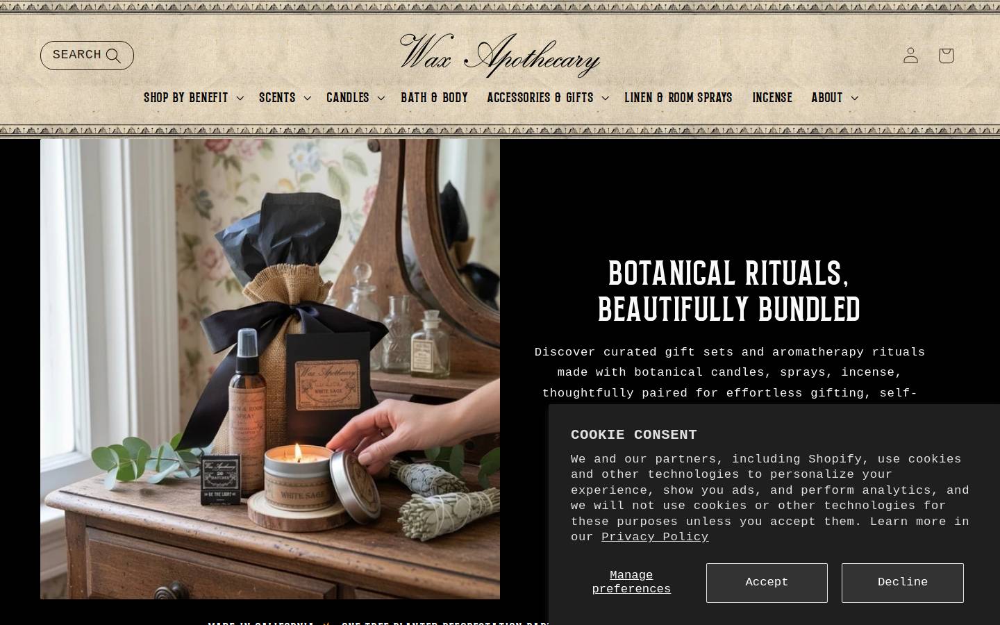 waxapothecary.com homepage screenshot