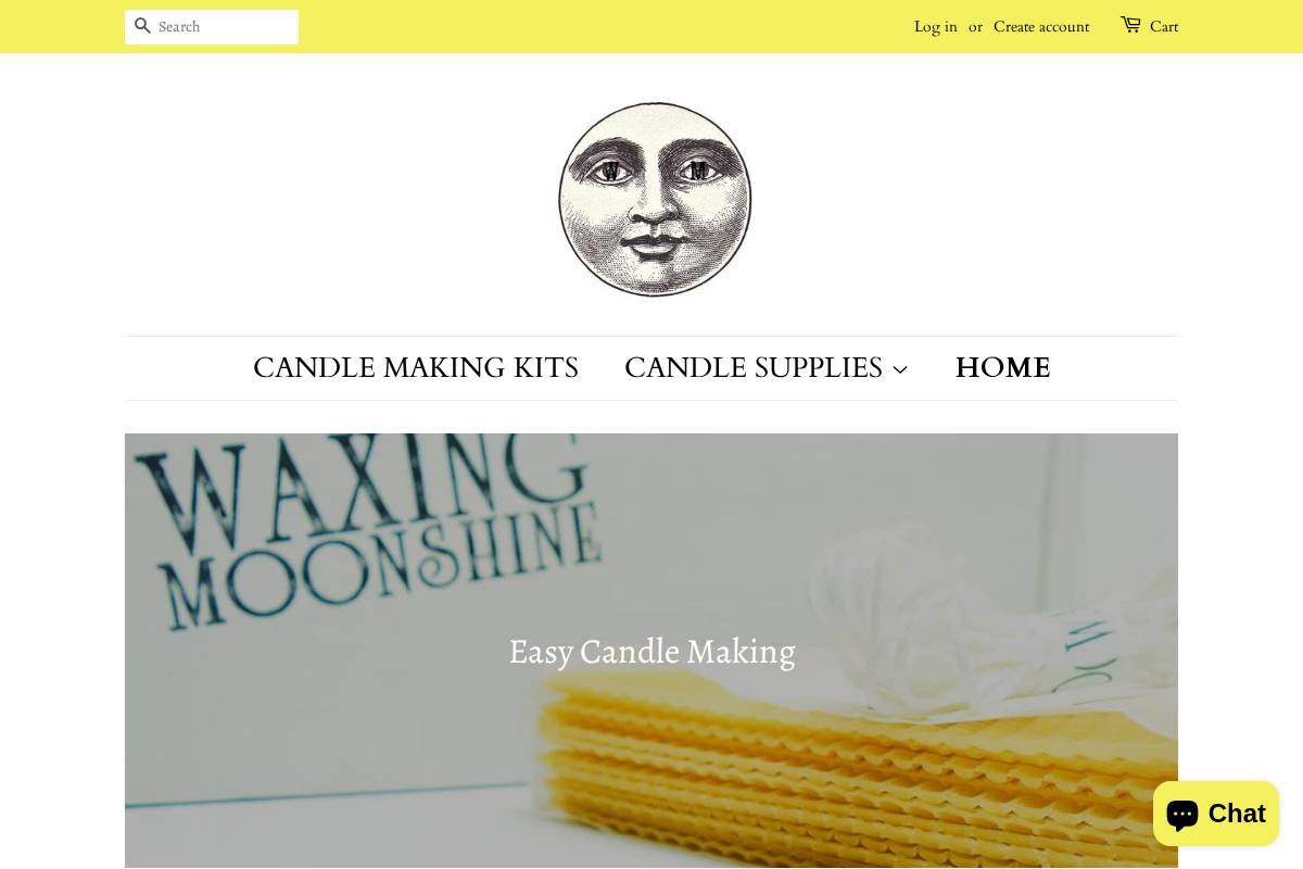 waxingmoonshine.com homepage screenshot