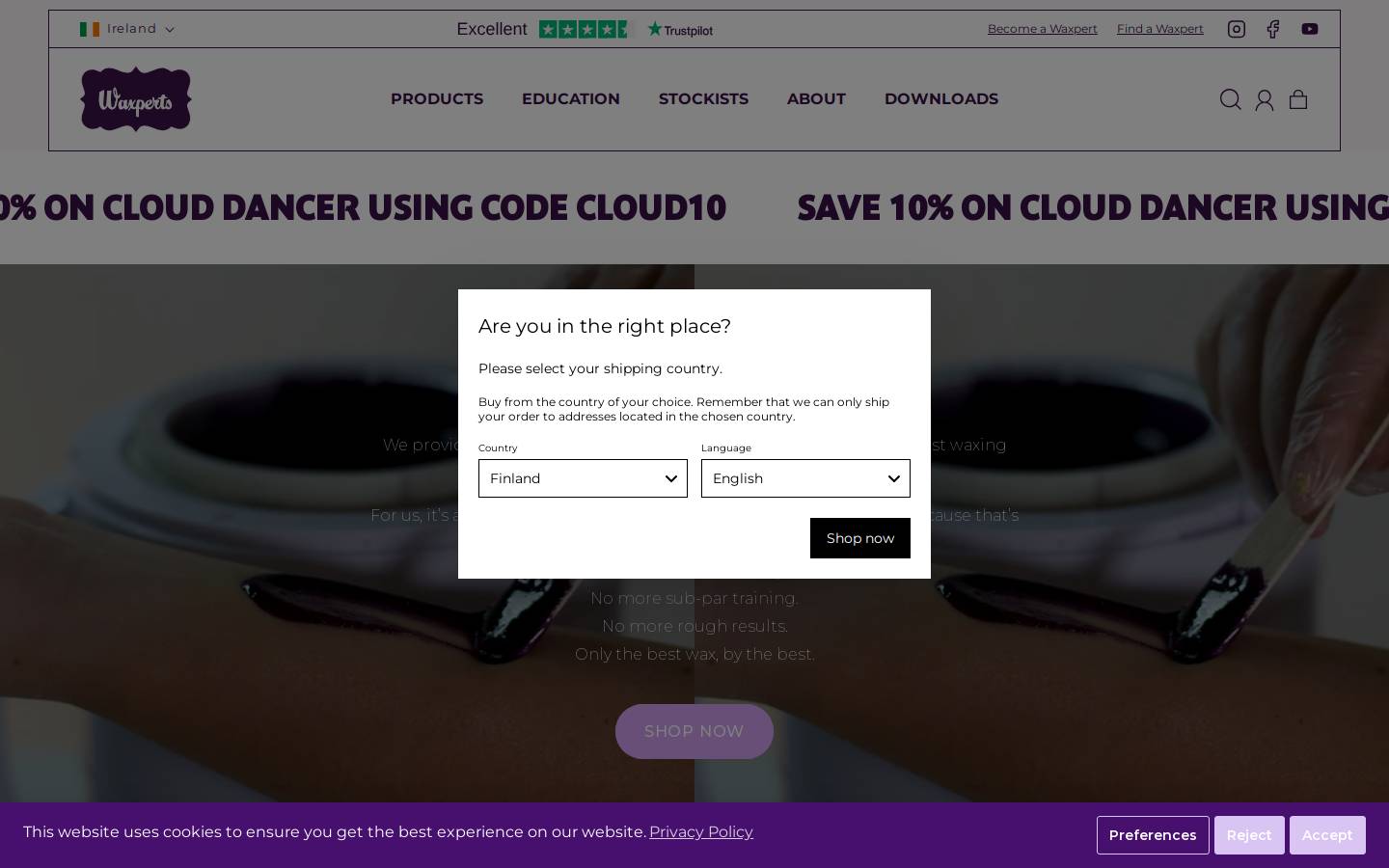 waxpertswax.com homepage screenshot