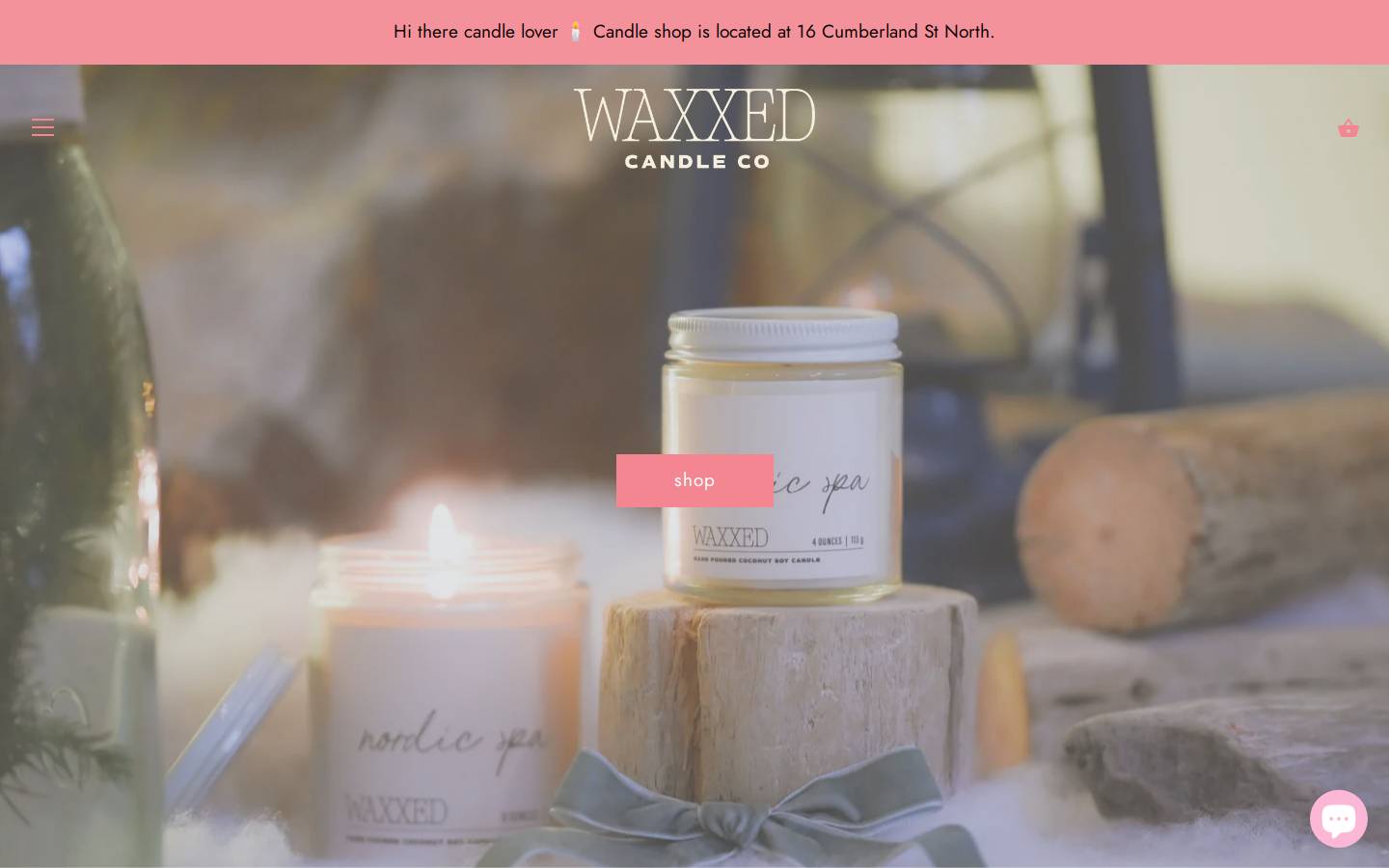 waxxedcandleco.com homepage screenshot