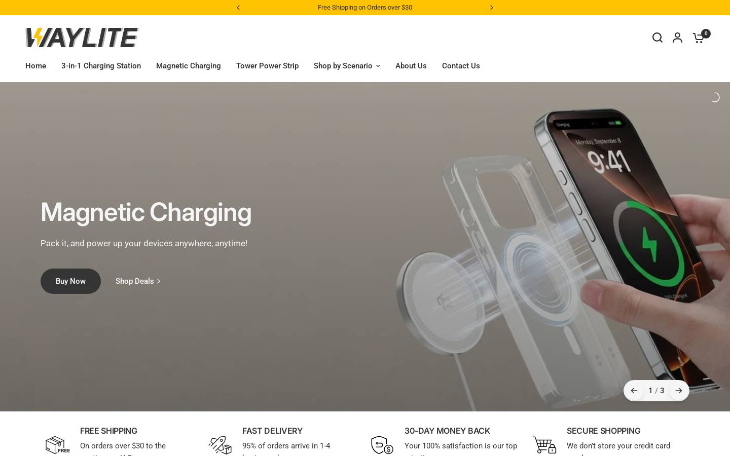 Waylitepower homepage screenshot