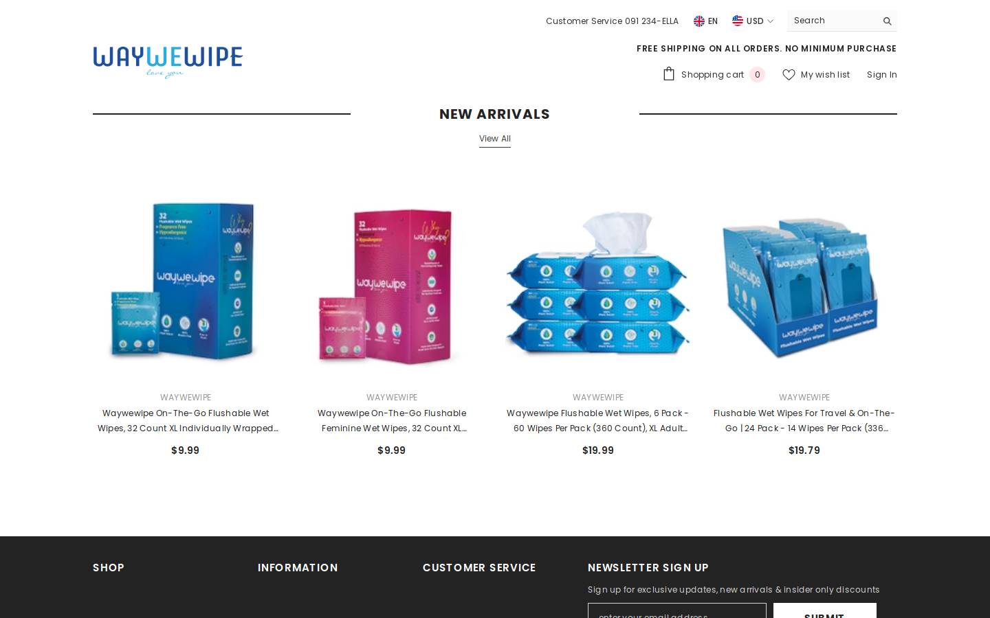 waywewipe.com homepage screenshot