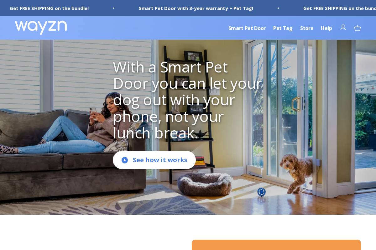 Wayzn homepage screenshot