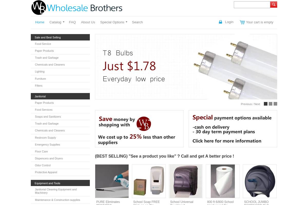 wbwholesalebrothers.com homepage screenshot