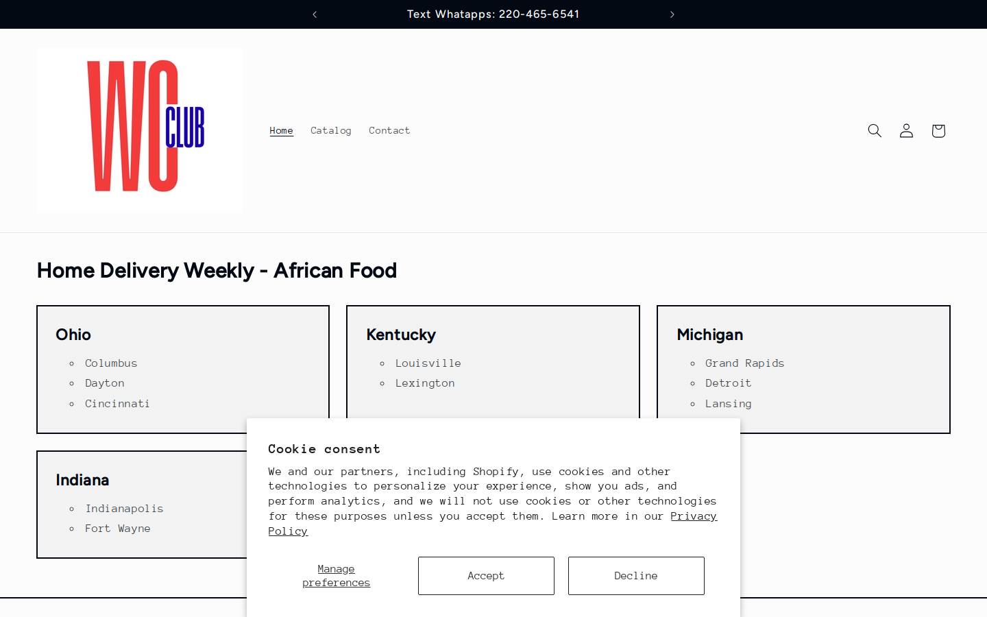 wcclub1.com homepage screenshot
