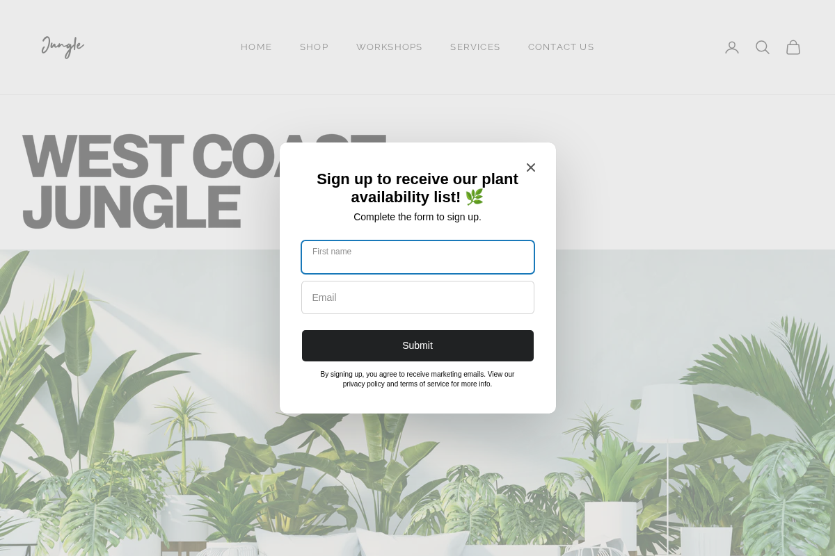 WC Jungle homepage screenshot