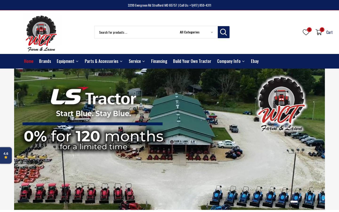 wctfarmandlawn.com homepage screenshot