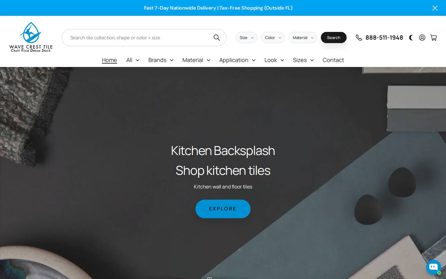 wctiles.com homepage screenshot