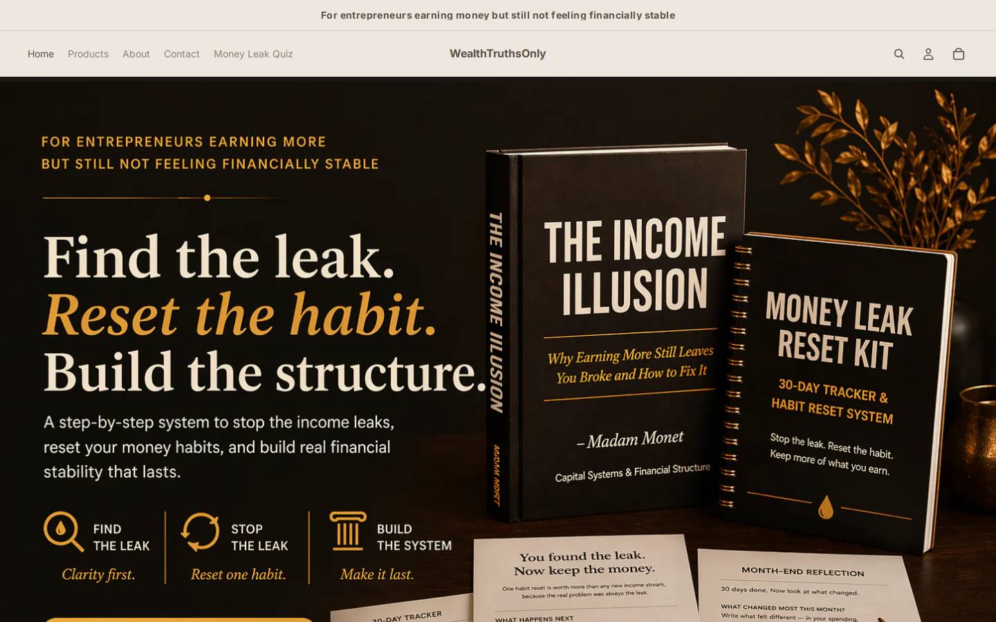 wealthtruthsonly.com homepage screenshot