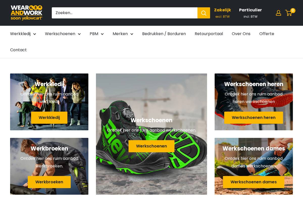 Wear And Work homepage screenshot