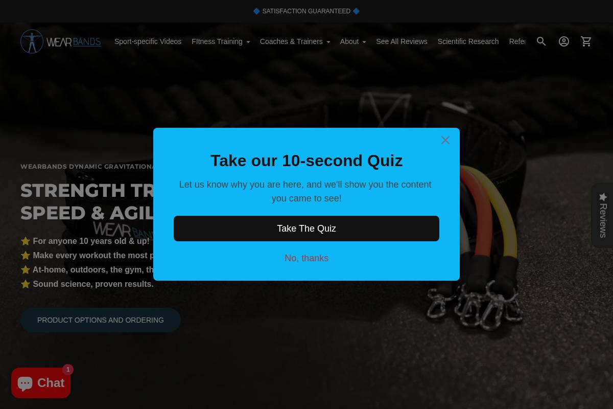 wearbands.com homepage screenshot