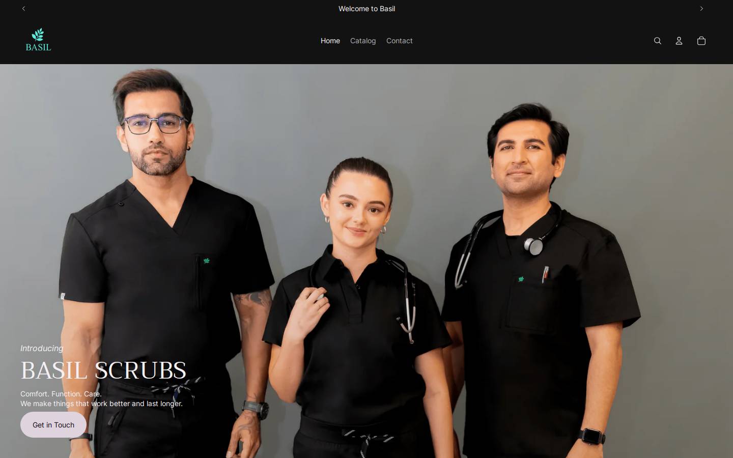 wearbasil.com homepage screenshot