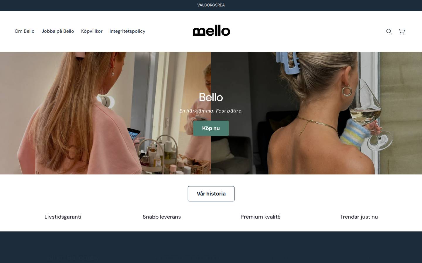 wearbello.com homepage screenshot