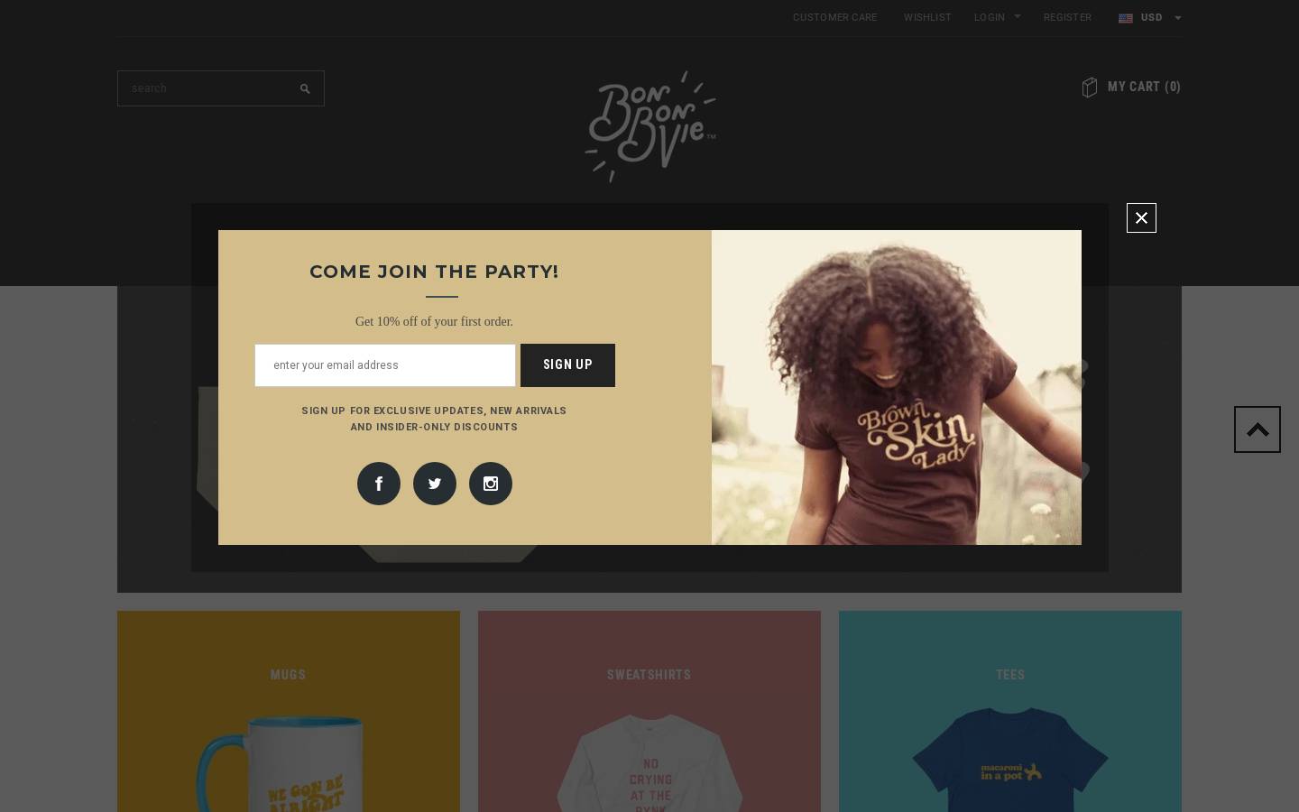 wearbonbonvie.com homepage screenshot