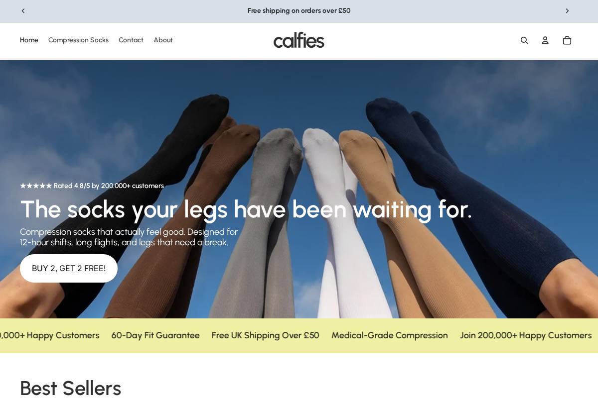 wearcalfies.com homepage screenshot