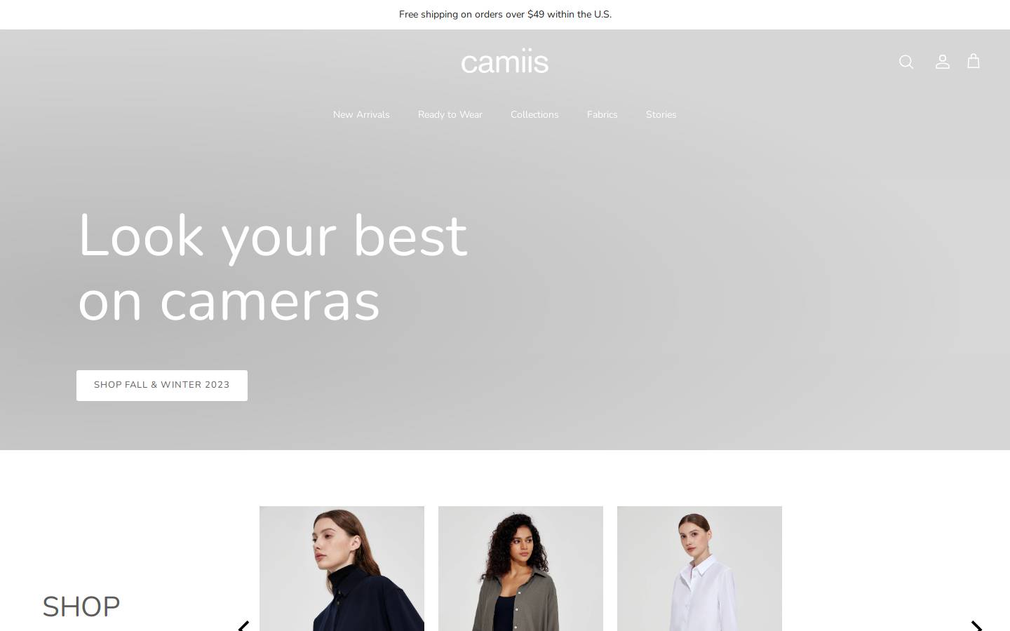 camiis homepage screenshot