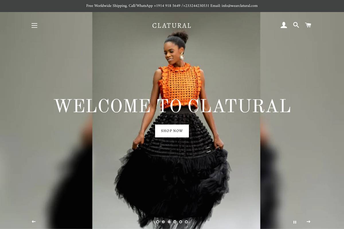 wearclatural.com homepage screenshot