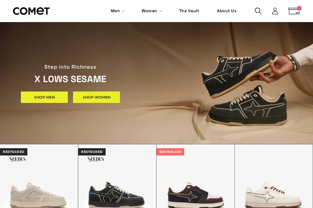 wearcomet.com homepage screenshot