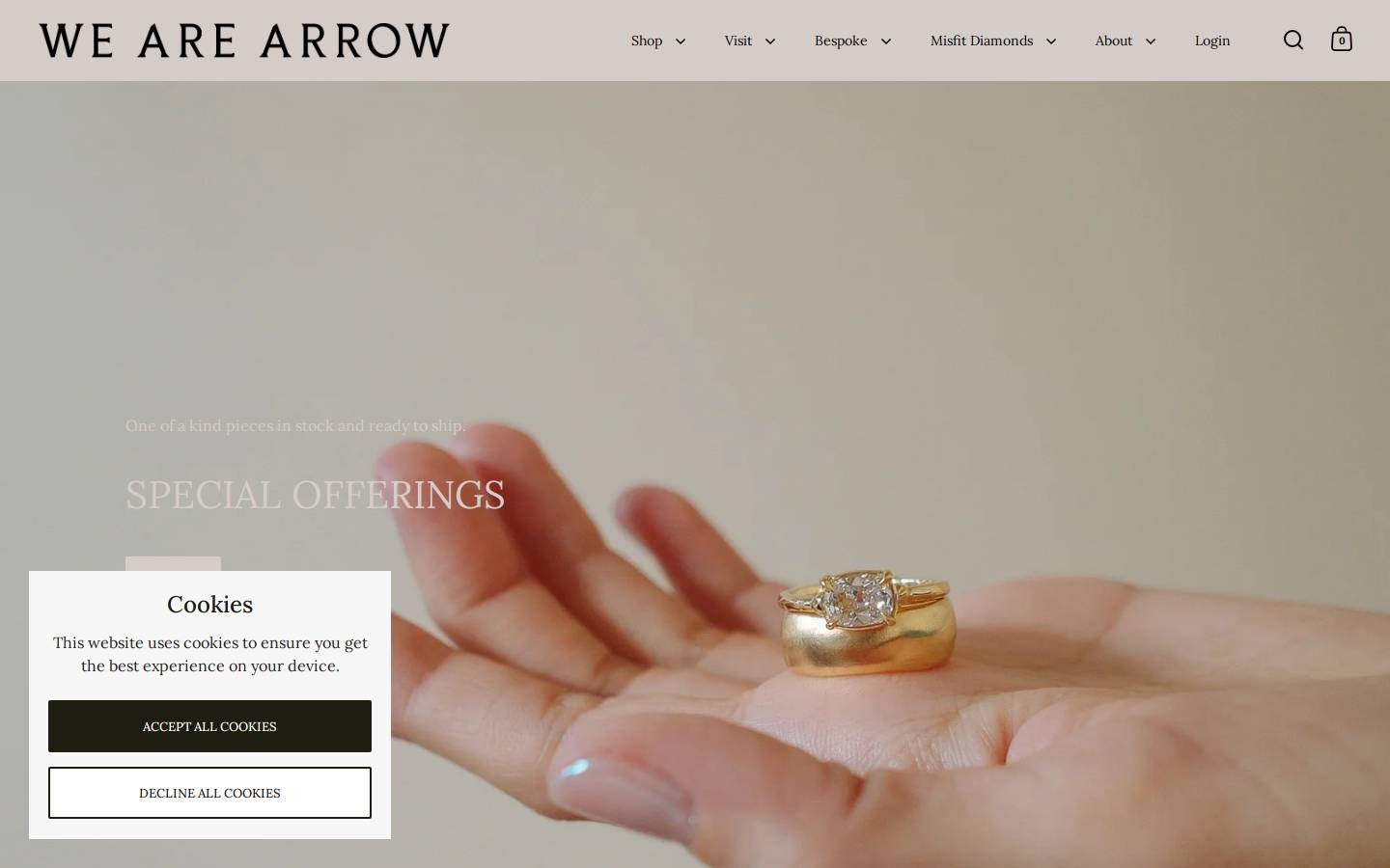 wearearrow.com homepage screenshot