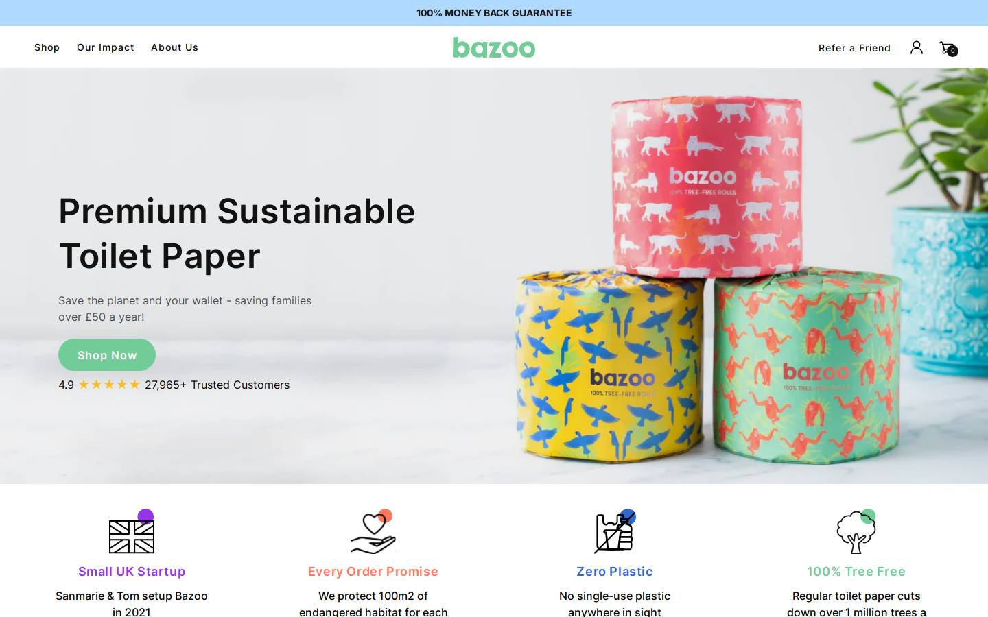 Bazoo homepage screenshot