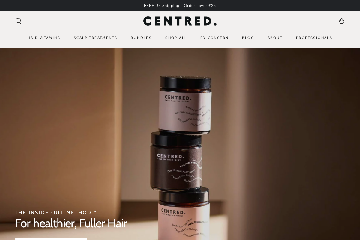 CENTRED homepage screenshot