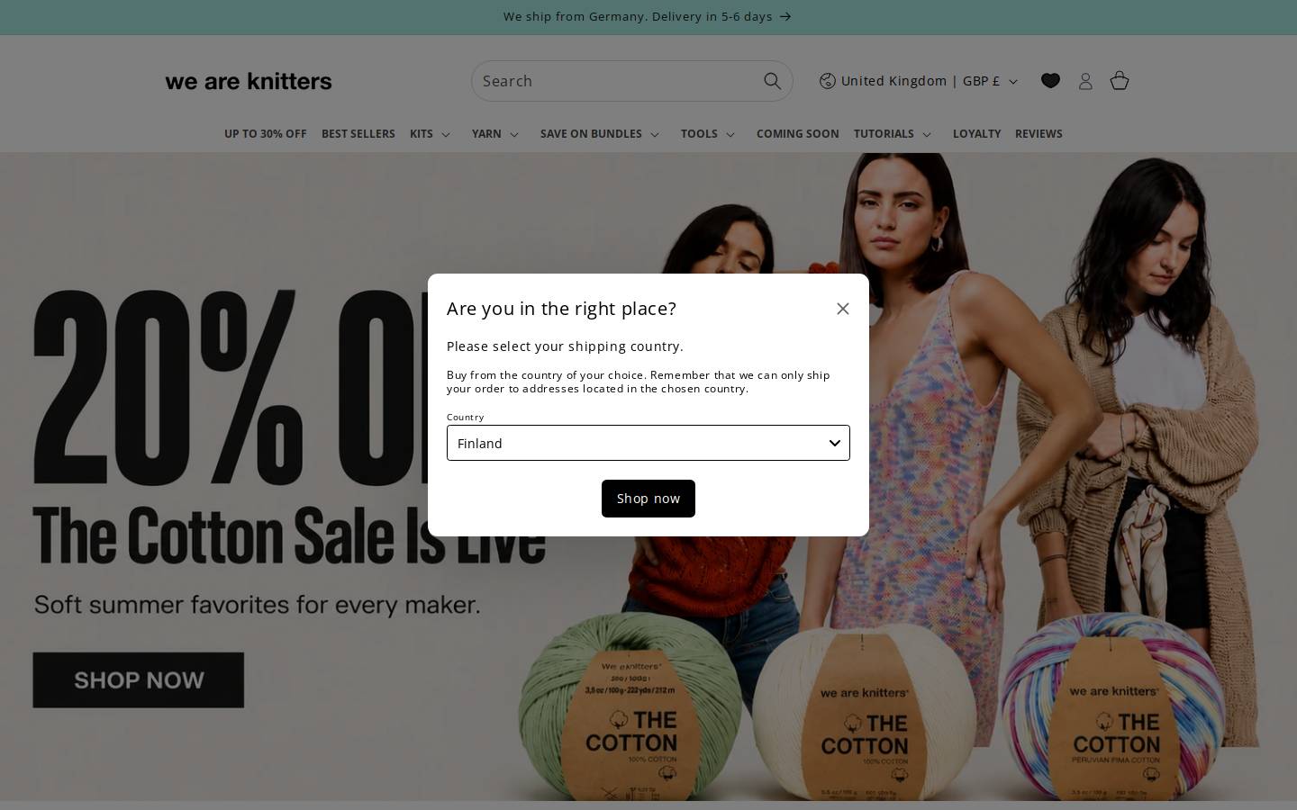 We Are Knitters homepage screenshot