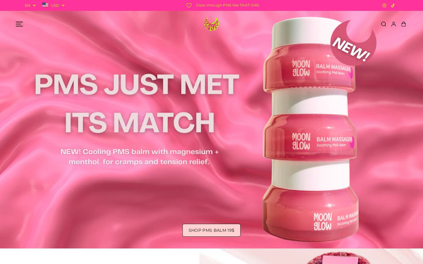 wearemoonglow.com homepage screenshot