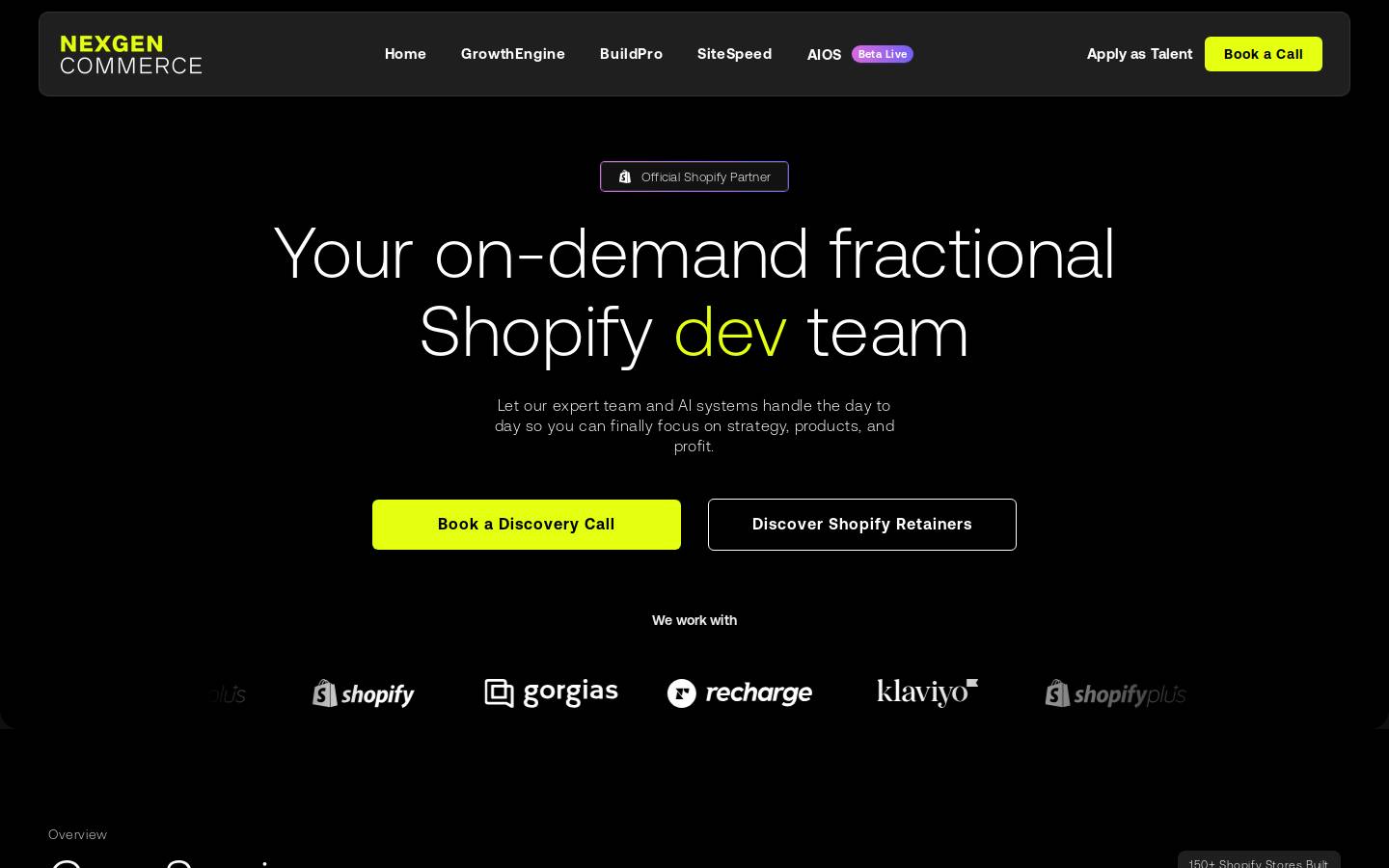 NEXGEN COMMERCE homepage screenshot