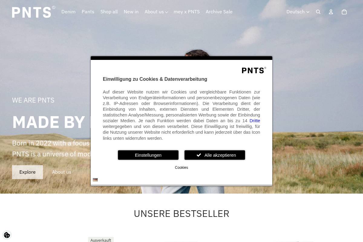 wearepnts.com homepage screenshot