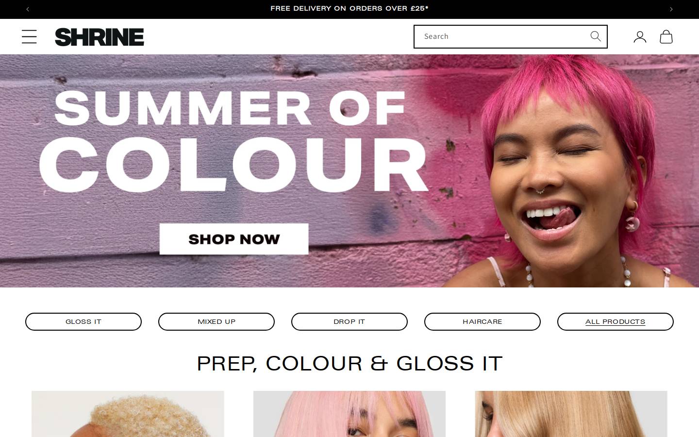 SHRINE homepage screenshot