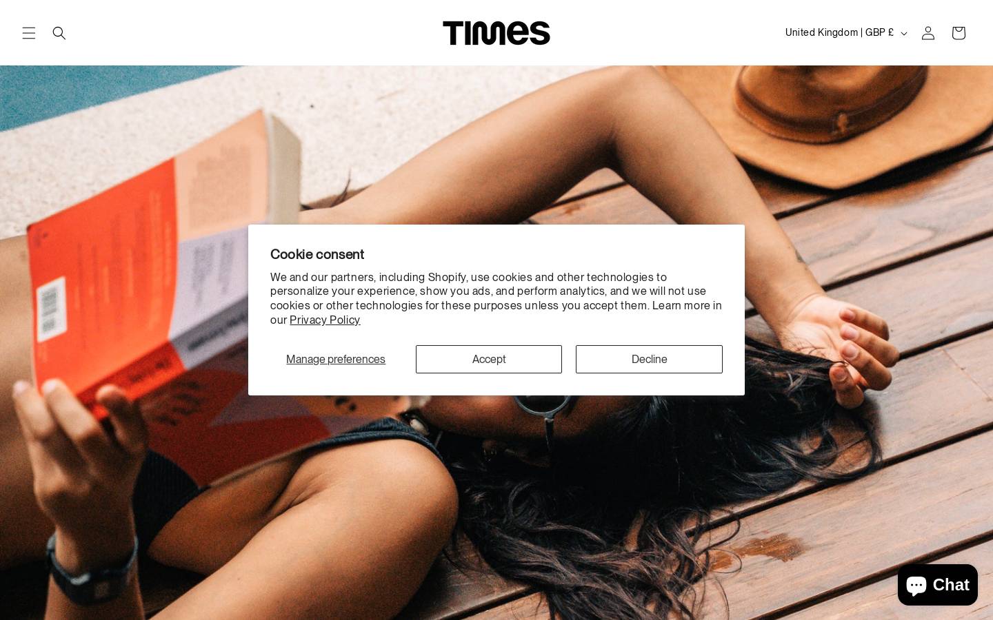 Times Eyewear homepage screenshot