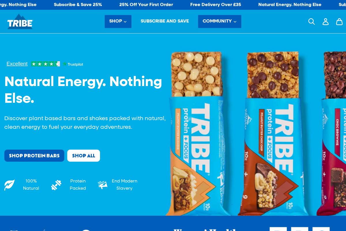 TRIBE homepage screenshot