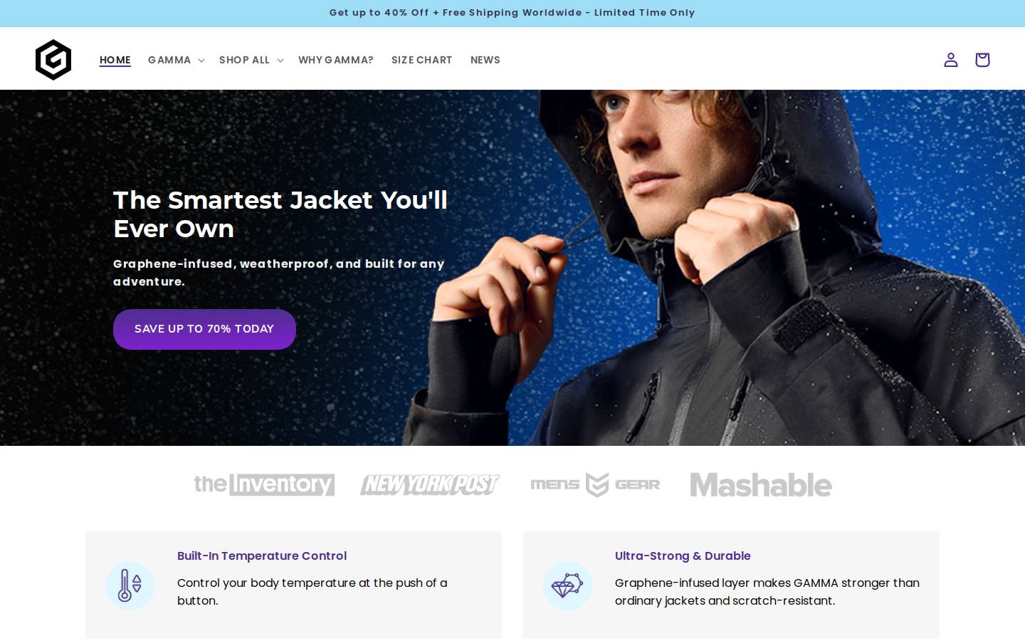 Weargraphene homepage screenshot