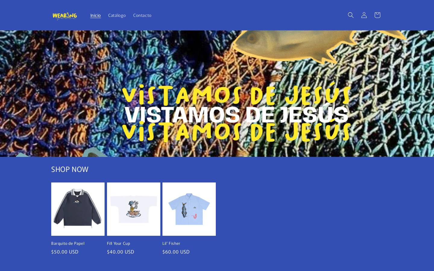 wearingjesusstore.com homepage screenshot