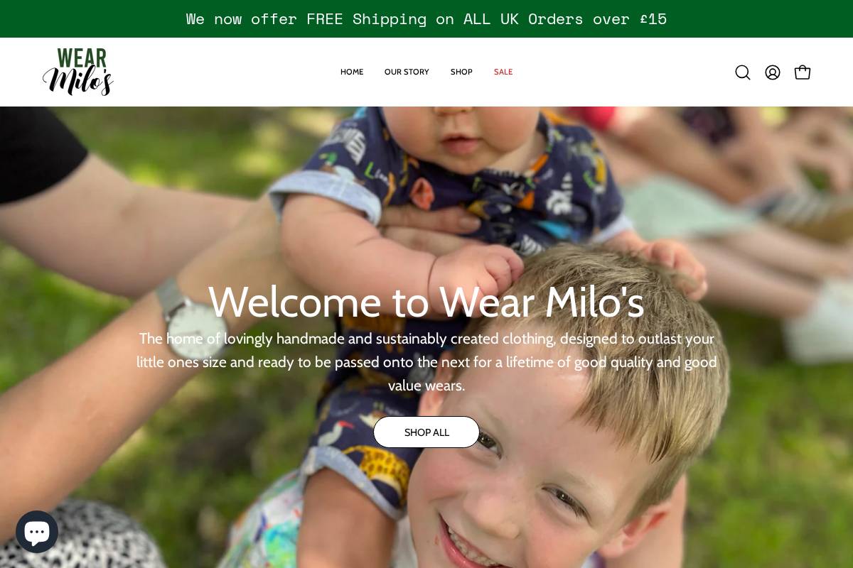 Wear Milo’s homepage screenshot