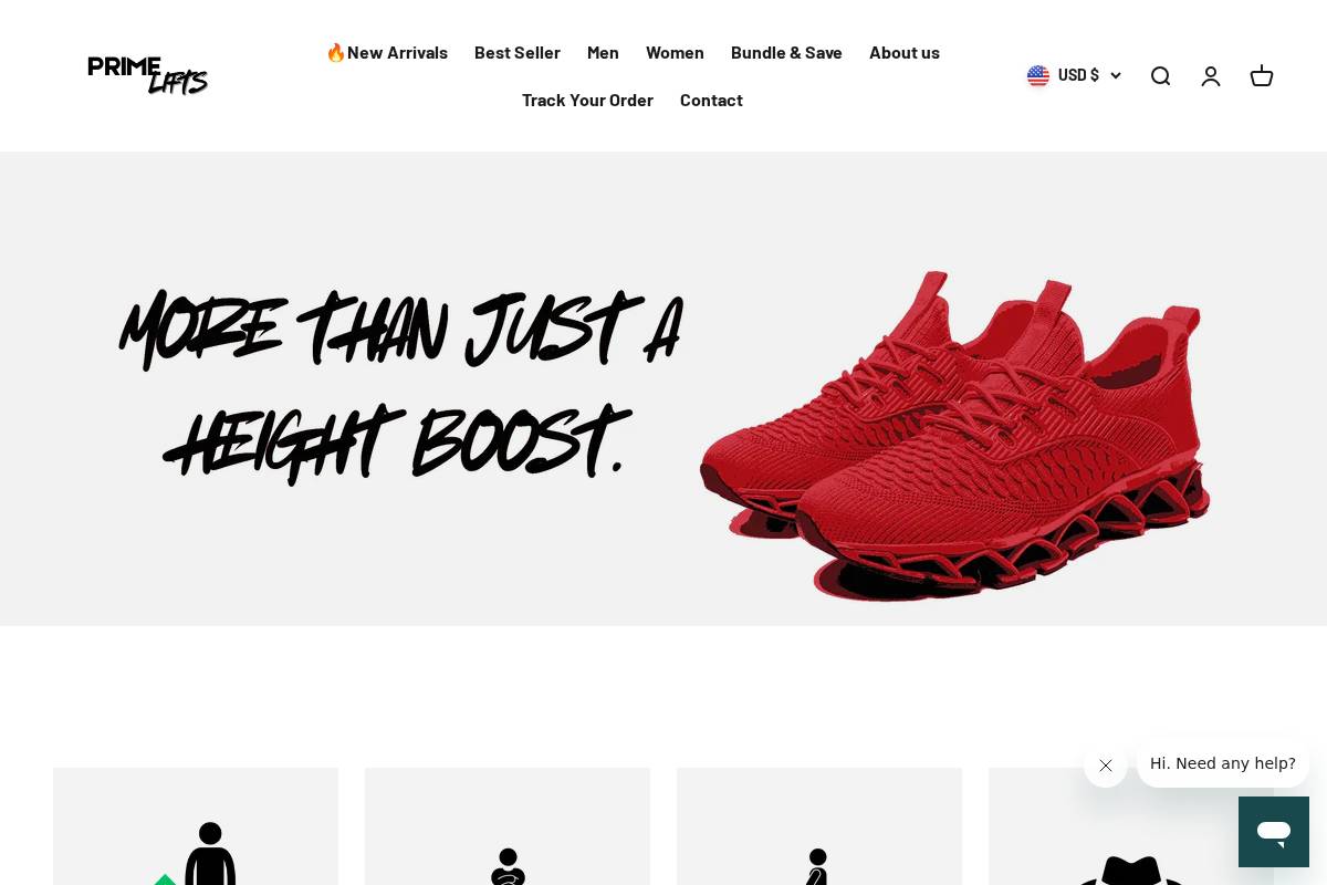 Wearprimelifts homepage screenshot