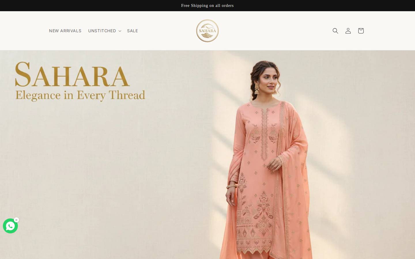 wearsahara.com homepage screenshot