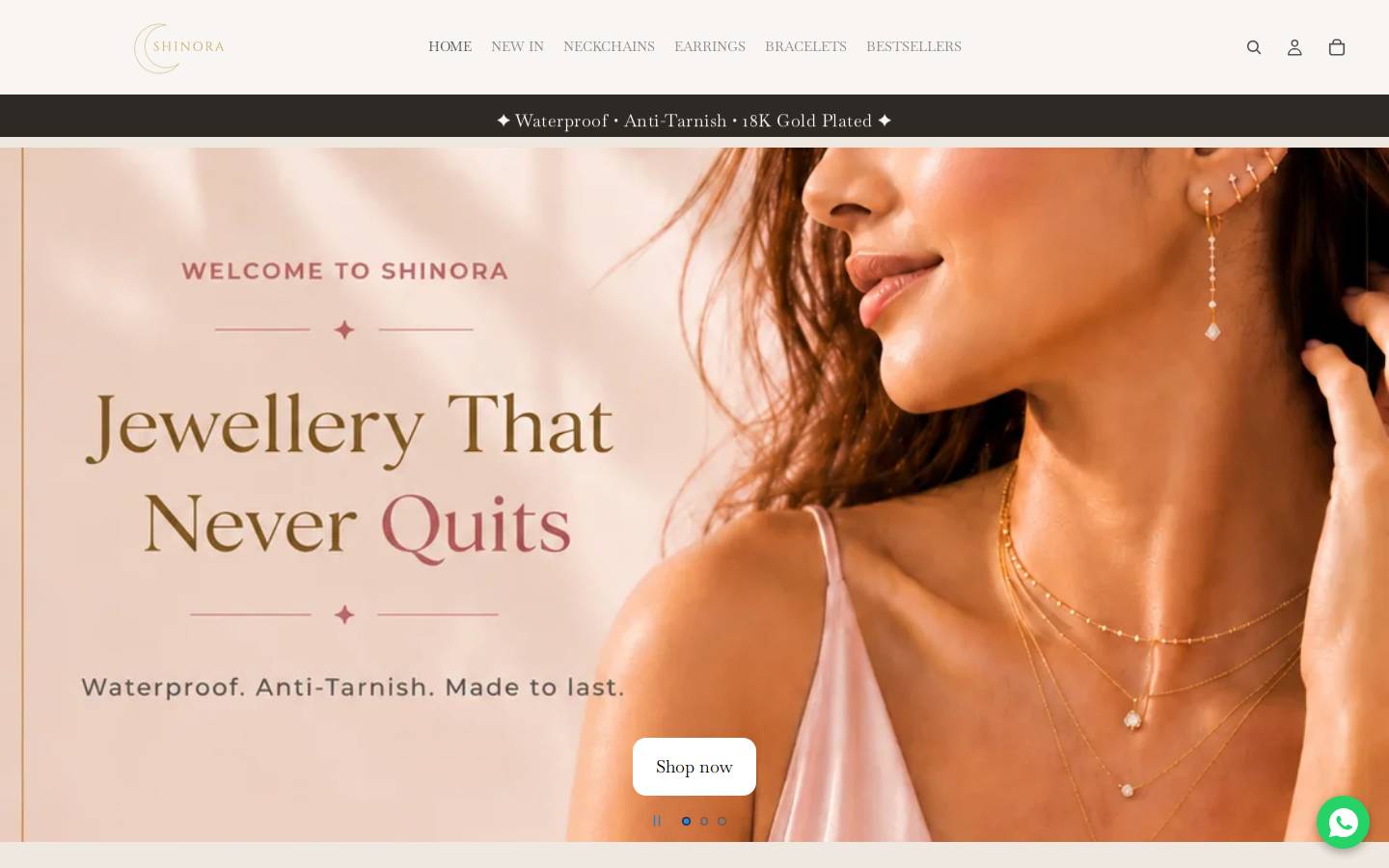 wearshinora.com homepage screenshot