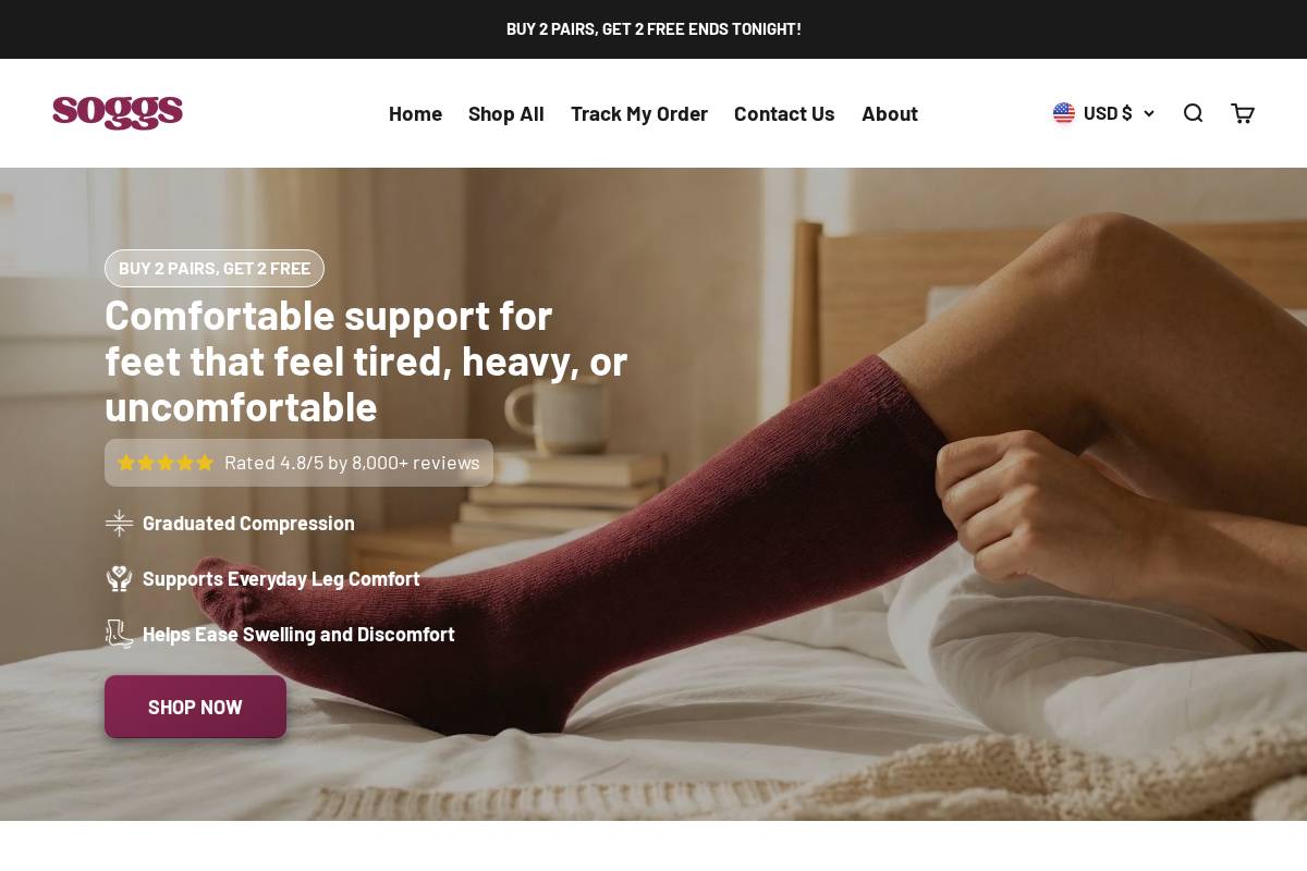 wearsoggs.com homepage screenshot